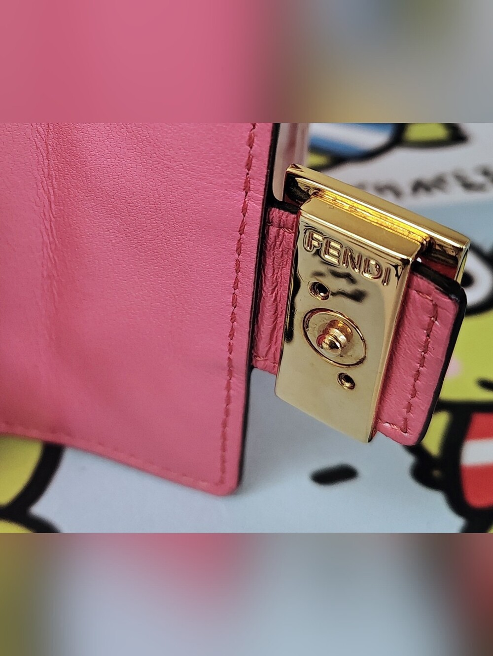 EUC Fendi Quilted Compact Wallet - Pink Leather Trifold w/GHW - Picture 10 of 13